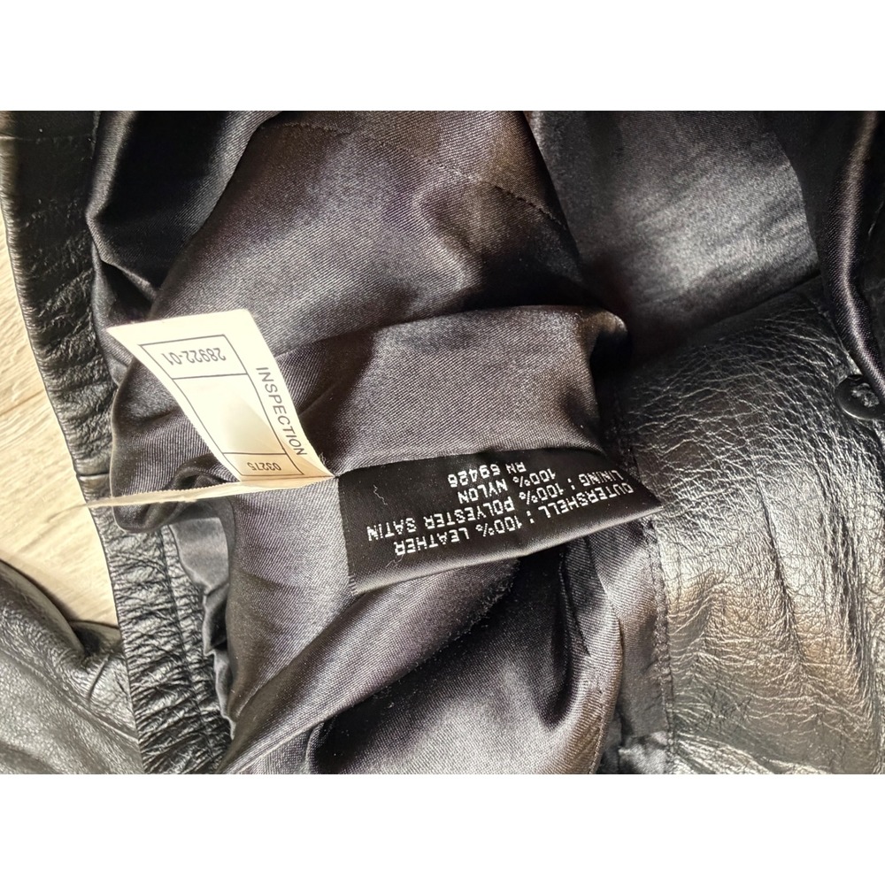 Wilsons Maxima Womens Black Genuine Leather Button Front Blazer Jacket Size‎ M - Picture 3 of 9